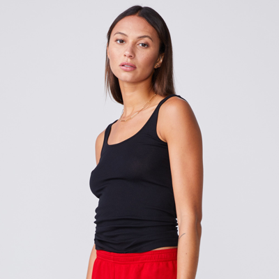 Monrow Basic Rib Tank In Black