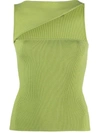 Gauge81 Tajo Asymmetric Sleeveless Top In Bright Green