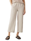 Eileen Fisher Organic Linen Straight-leg Ankle Pants In Undyed Natural