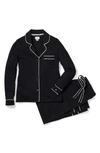 Petite Plume Astaire Luxe Pima Cotton Pajama Set In Black
