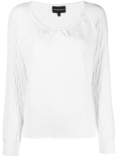 Emporio Armani Long-sleeve Knitted Jumper In White