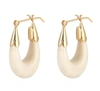 Gas Bijoux Ecume Huggie Earrings In White