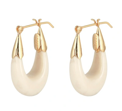 Gas Bijoux Ecume Huggie Earrings In White