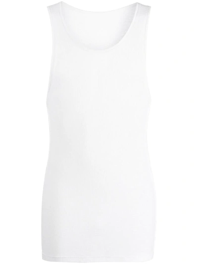 Amiri Ribbed Cotton-jersey Tank Top In White