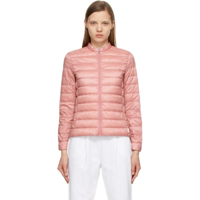 Max Mara Lisa Channel Quilted Down Jacket In 024 Pink
