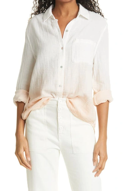 Rails Ellis Dip-dye Button-down Shirt In White Blush