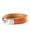 Abas Men's Alligator Leather Bracelet In Orange