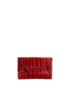 Abas Men's Personalized Alligator Leather Card Case In Brilliant Red