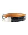 Abas Men's Alligator Leather Bracelet In Jet Black