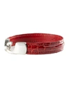 Abas Men's Alligator Leather Bracelet In Brilliant Red