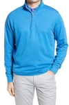 Peter Millar Men's Crown Comfort Interlock Quarter-zip Sweater In Blue River