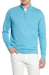 Peter Millar Men's Crown Comfort Interlock Quarter-zip Sweater In Wave Break
