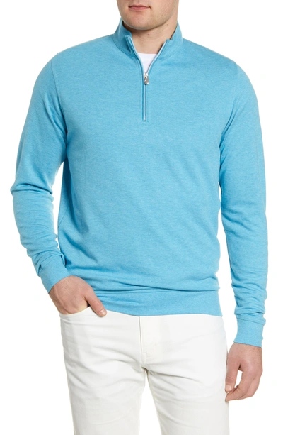 Peter Millar Men's Crown Comfort Interlock Quarter-zip Sweater In Wave Break