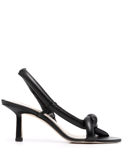 Studio Amelia Tubular Pretzel Sandals In Black Leather