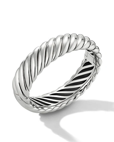David Yurman Sculpted Cable Bracelet In Silver, 17mm In White/silver