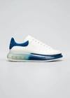 Alexander Mcqueen Men's Oversized Two-tone Clear-sole Sneakers In White/blue