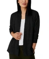 Eileen Fisher Organic Linen Delave High-collar Cardigan In Seaweed