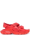 Balenciaga Track Touch-strap Sandals In Red