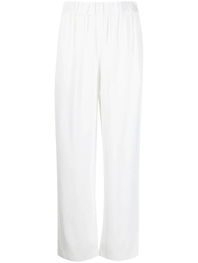 Co Elasticated Waistband Straight Trousers In Ivory