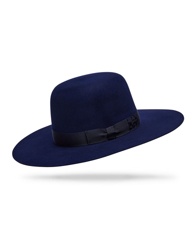 Worth & Worth By Orlando Palacios Men's Blue Moon Beaver Felt Fedora Hat In Electric Blue