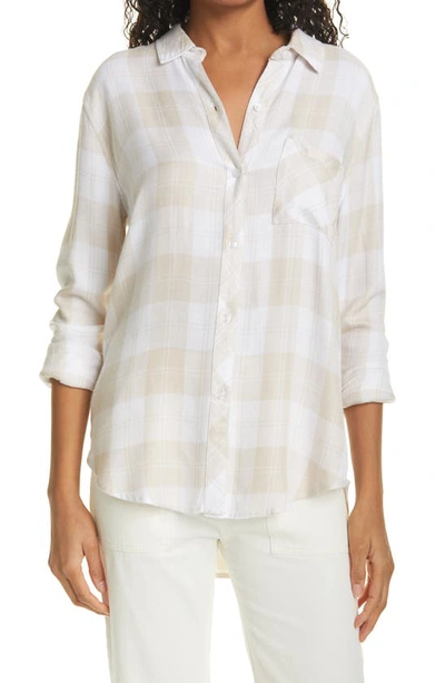 Rails Hunter Plaid Button-down Shirt In Almond White