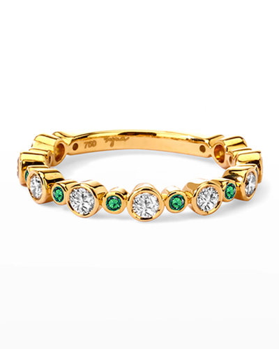 Syna Women's Mogul 18k Yellow Gold, Emerald & Champagne Diamond Ring In Green