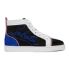 Christian Louboutin Men's Louis Leather/suede High-top Sneakers In Black Pattern