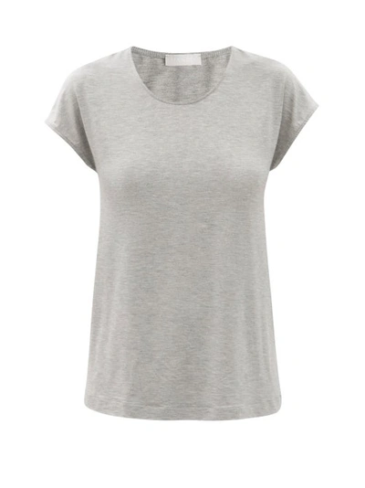Hanro Natural Elegance Scoop-neck Jersey T-shirt In Grey Melange
