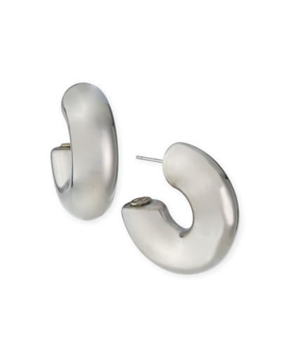 Kenneth Jay Lane Women's Rhodium-plated Tubular Hoop Earrings In Silver