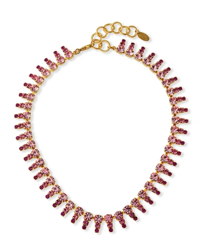 Elizabeth Cole Izara Crystal Necklace In Bright Rose