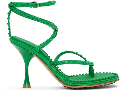 Bottega Veneta Dot Bubble Toe-strap Stiletto Sandals In Green