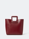 Staud Shirley Two-piece Leather Tote Bag In Raspberry