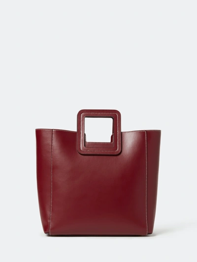 Staud Shirley Two-piece Leather Tote Bag In Raspberry