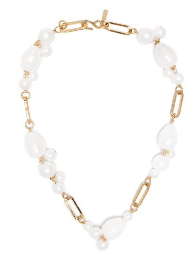 Kenneth Jay Lane Simulated-pearl Cluster Necklace In Gold