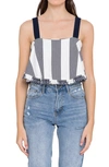 English Factory Striped Crop Top In Night Sky