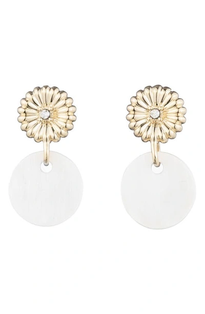 Akola Rossi Small Drop Earring With Crystal Accent & Blonde Horn