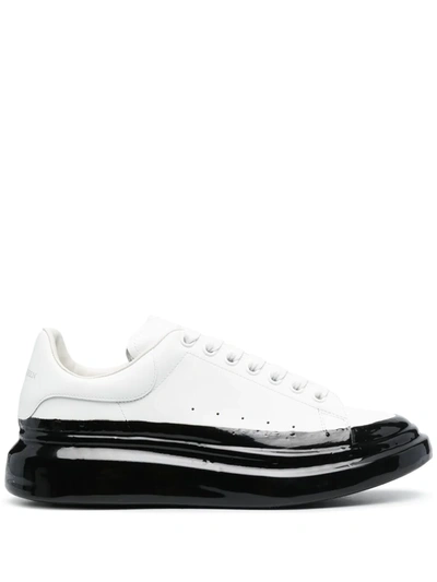 Alexander Mcqueen Men's Larry Dipped Two-tone Leather Trainers In White