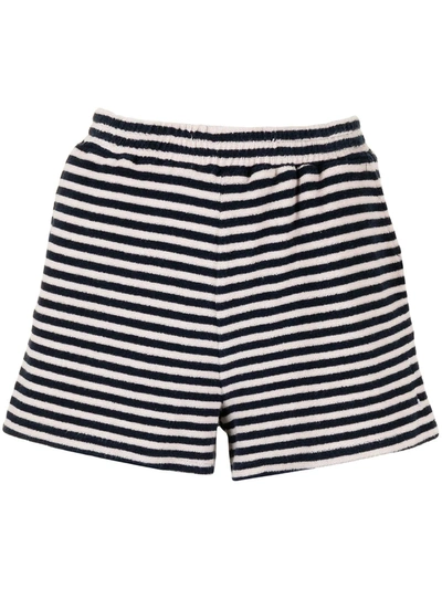 The Upside Christina Striped Terry Shorts In Pink And Navy