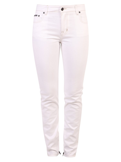 Tom Ford Skinny Denim Jeans W/ Embroidered Pocket Logo In White