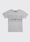 Balmain Kids' Boy's Logo Short-sleeve Cotton T-shirt In Gray