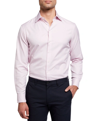 Giorgio Armani Men's Textured Dress Shirt In Pink | ModeSens