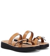 Loewe Womens Mid Brown Gate Knot-strap Leather Sandals 8