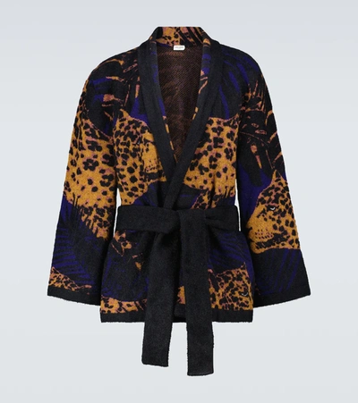 Saint Laurent Multicolored Leopard Print Cardigan