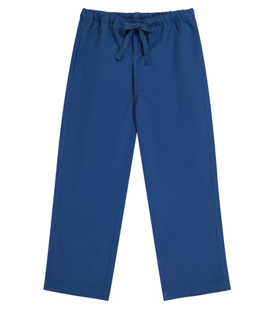Caramel Kids' Squid Cotton Twill Trousers In Blue
