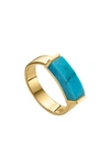 Monica Vinader Linear Turquoise Ring In Gold Turquoise
