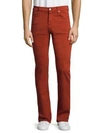 7 For All Mankind Luxe Performance: Slimmy Slim Straight-leg Jeans In Cayenne