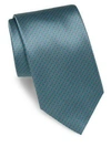 Brioni Medallion Silk Tie In Blue Grey