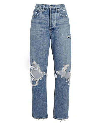 Agolde 90s Distressed Straight-leg Jeans In Fallout