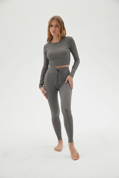Year Of Ours Ribbed Football Legging - Heather Grey - Size Xs
