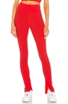 Year Of Ours 9 To 5 Slit Hem Legging In Red